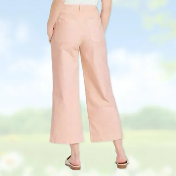 NWT Highest-Rise Wide-Leg Peach/Pink Crop Jeans - Women's Sizes 12, 16, 18 Pants - Picture 3 of 6